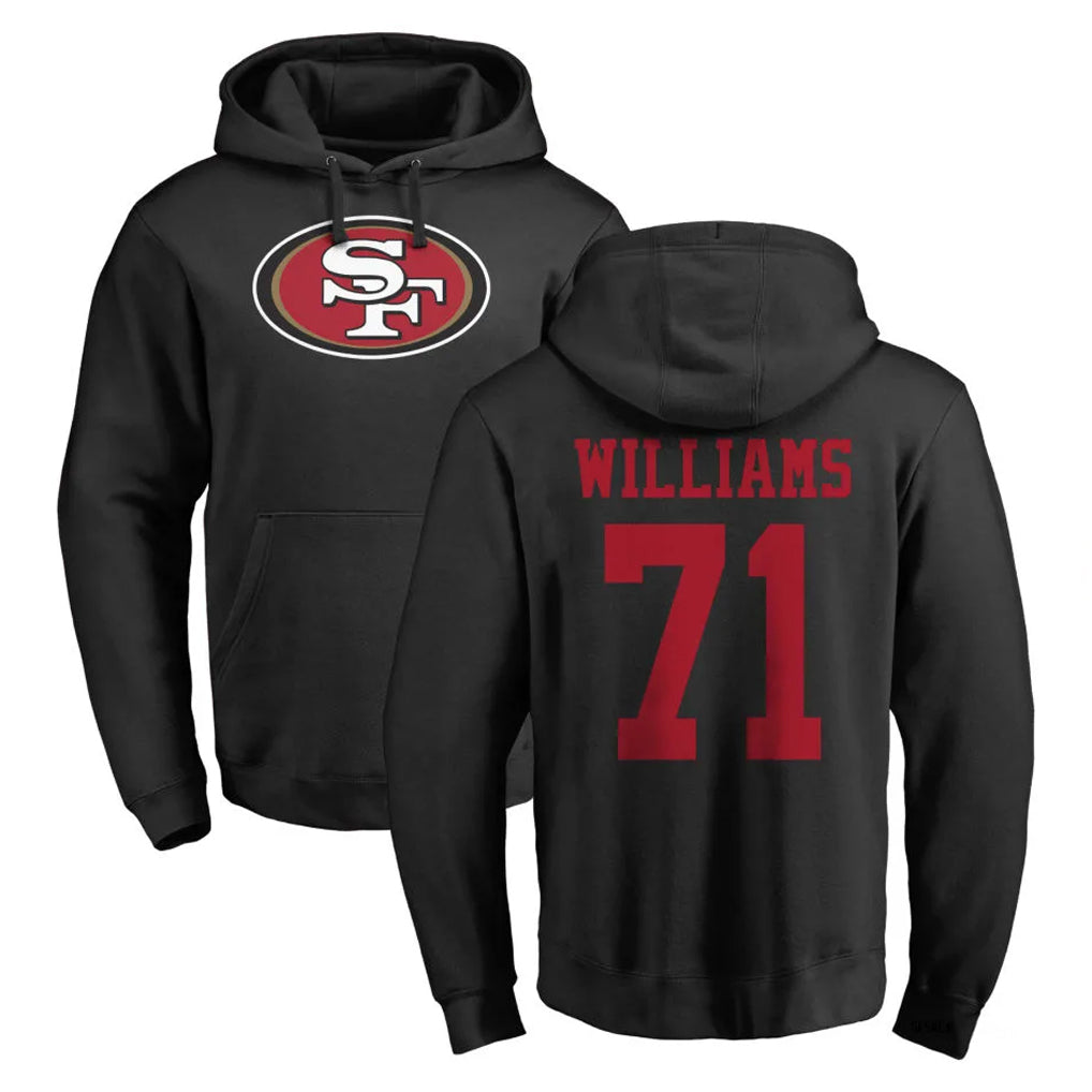Tuec SF.49ers #71 Trent Williams Player Black LOGO Pullover Hoodies Home Game Stitched Jerseys