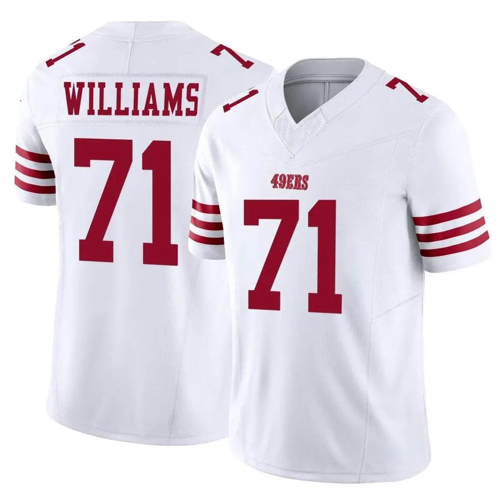 Tuec SF.49ers #71 Trent Williams Player White Limited Vapor F.U.S.E. Home Game Stitched Jerseys