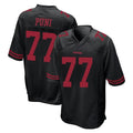 Tuec SF.49ers #77 Dominick Puni Player Black Alternate Home Game Stitched Jerseys