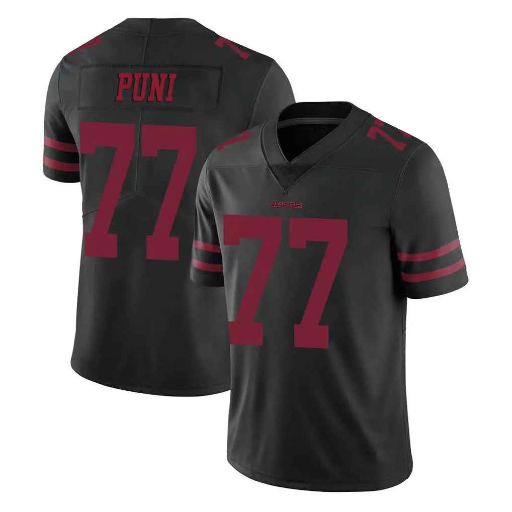 Tuec SF.49ers #77 Dominick Puni Player Black Alternate Limited Vapor Untouchable Home Game Stitched Jerseys