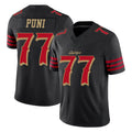 Tuec SF.49ers #77 Dominick Puni Player Black Limited Rivalries Collection Home Game Stitched Jerseys