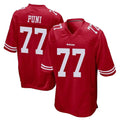 Tuec SF.49ers #77 Dominick Puni Player Red Home Game Stitched Jerseys