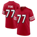 Tuec SF.49ers #77 Dominick Puni Player Red Limited Alternate Home Game Stitched Jerseys