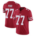 Tuec SF.49ers #77 Dominick Puni Player Red Limited Vapor Untouchable Home Game Stitched Jerseys