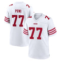 Tuec SF.49ers #77 Dominick Puni Player White Game Home Stitched Jerseys