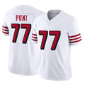 Tuec SF.49ers #77 Dominick Puni Player White Limited Alternate Vapor F.U.S.E. Home Game Stitched Jerseys