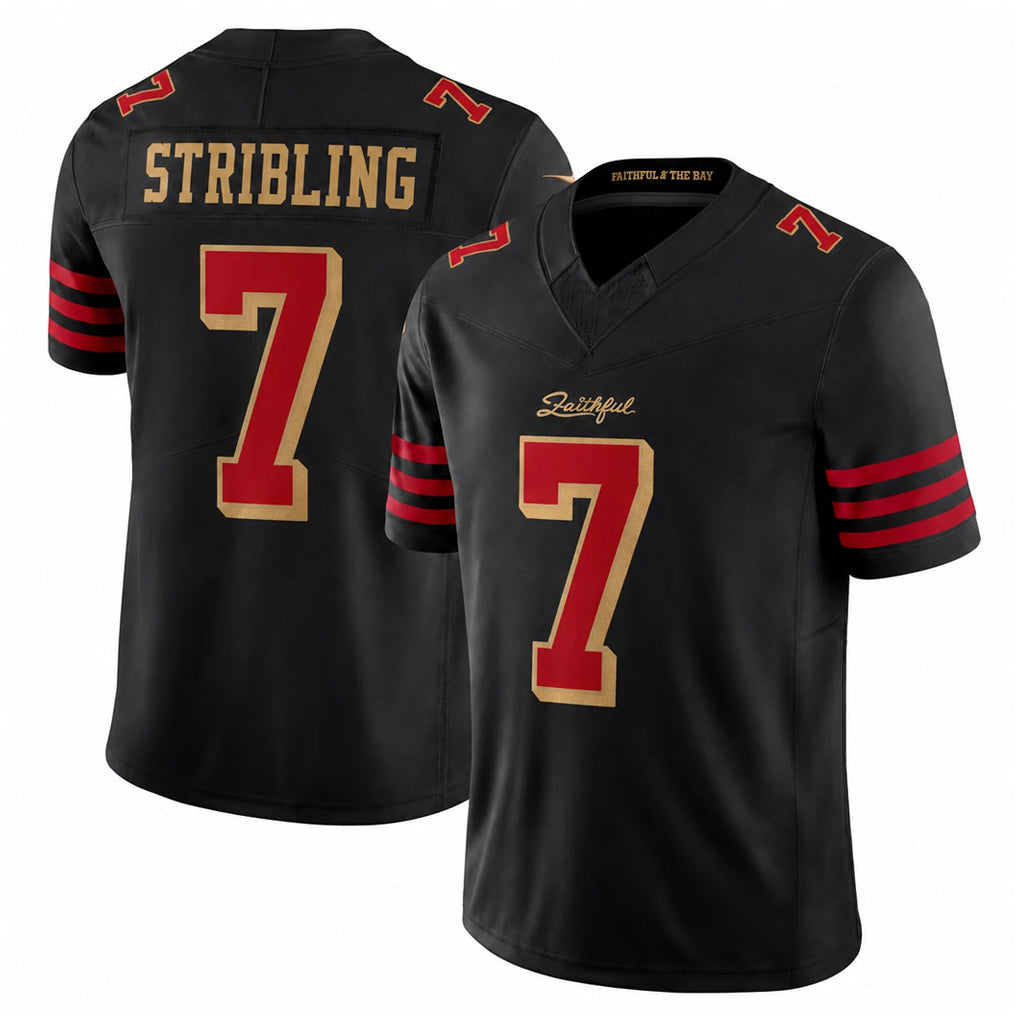 Tuec SF.49ers #7 De'Zhaun Stribling Player Black Limited Rivalries Collection Home Game Stitched Jerseys