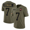 Tuec SF.49ers #7 De'Zhaun Stribling Player Olive 2025 Salute To Service Limited Home Game Stitched Jerseys