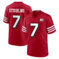 Tuec SF.49ers #7 De'Zhaun Stribling Player Red 80th Game Home Stitched Jerseys