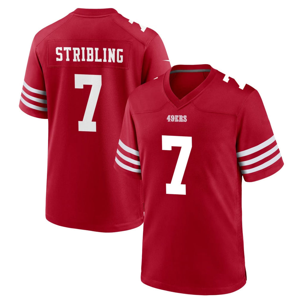 Tuec SF.49ers #7 De'Zhaun Stribling Player Red Game Home Stitched Jerseys