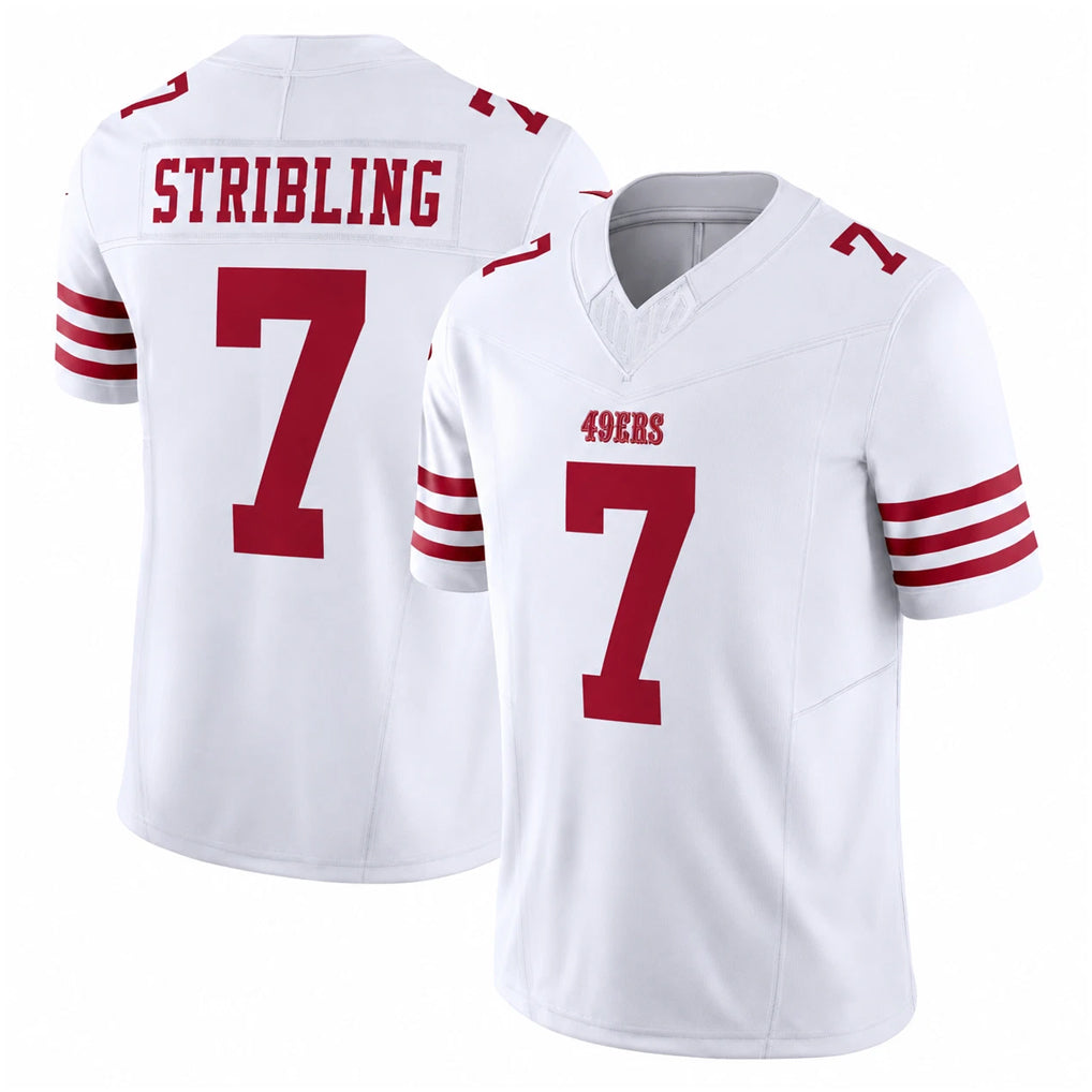 Tuec SF.49ers #7 De'Zhaun Stribling Player White Limited Vapor F.U.S.E. Home Game Stitched Jerseys