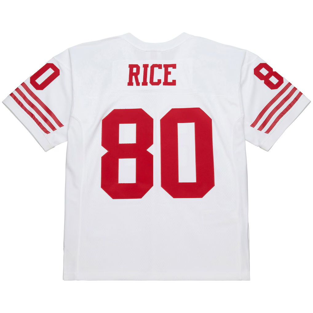 Tuec SF.49ers #80 Jerry Rice Mitchell & Ness White 1994 Legacy Replica Jersey