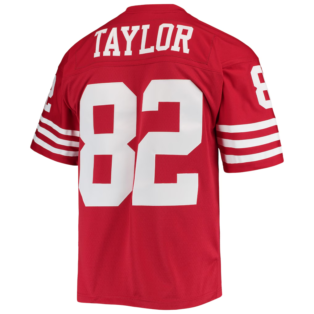 Tuec SF.49ers #82 John Taylor Mitchell & Ness Scarlet Legacy Replica Jersey