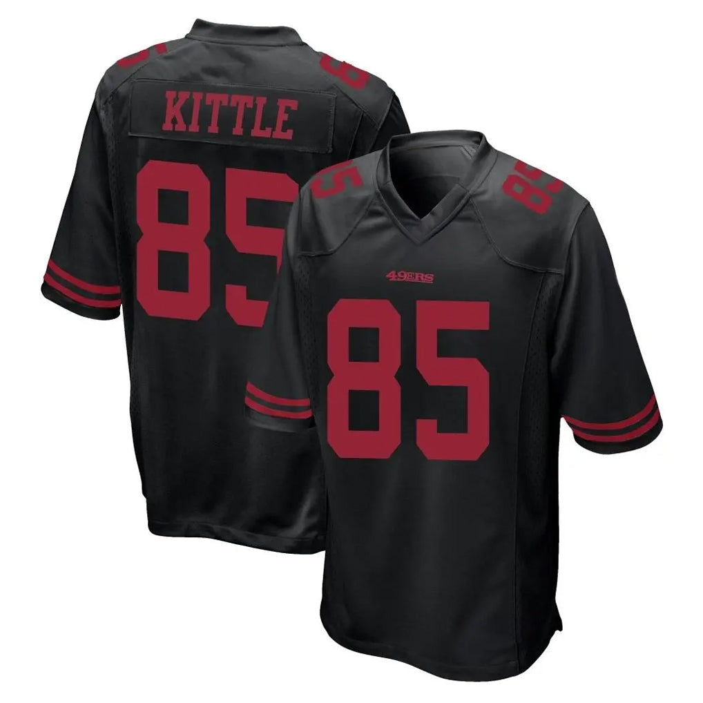 Tuec SF.49ers #85 George Kittle Player Black Alternate Home Game Stitched Jerseys