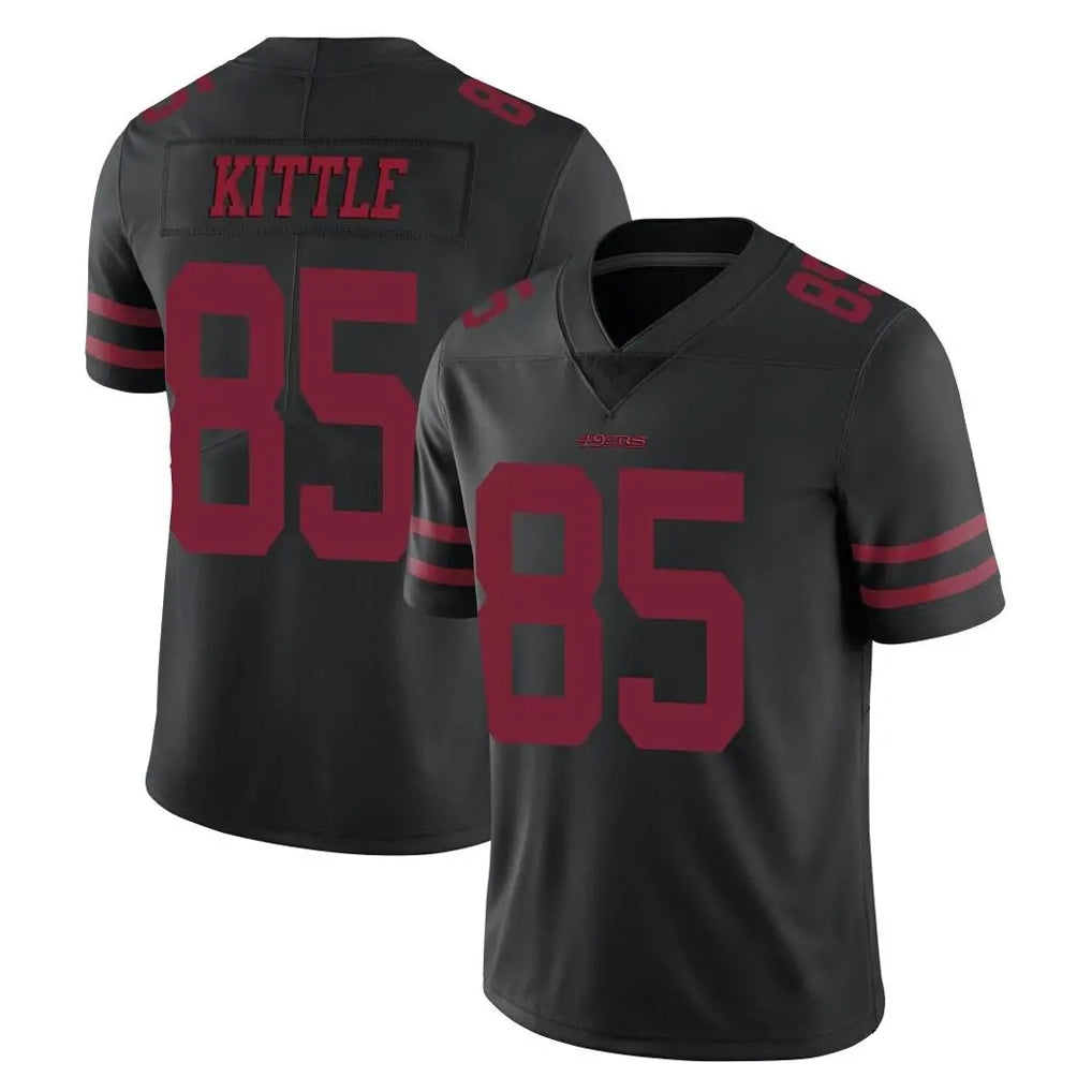 Tuec SF.49ers #85 George Kittle Player Black Alternate Limited Vapor Untouchable Home Game Stitched Jerseys