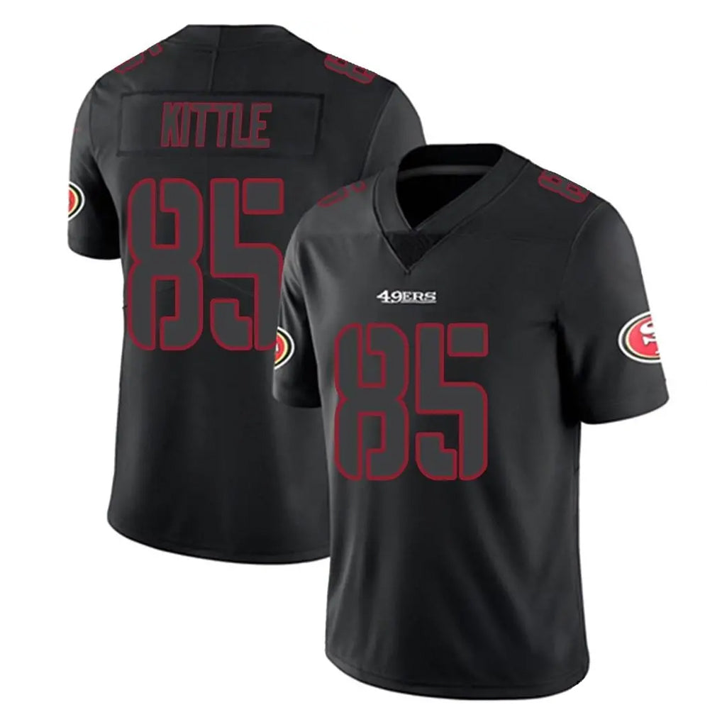 Tuec SF.49ers #85 George Kittle Player Black Impact Limited Home Game Stitched Jerseys
