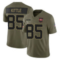 Tuec SF.49ers #85 George Kittle Player Olive 2025 Salute To Service Limited Home Game Stitched Jerseys