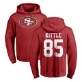 Tuec SF.49ers #85 George Kittle Player Red LOGO Pullover Hoodies Home Game Stitched Jerseys