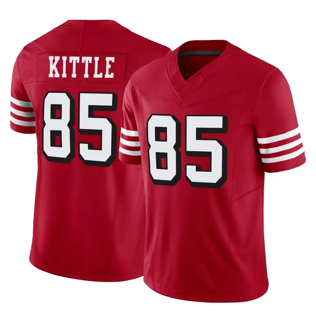 Tuec SF.49ers #85 George Kittle Player Red Limited Alternate Vapor F.U.S.E. Home Game Stitched Jerseys