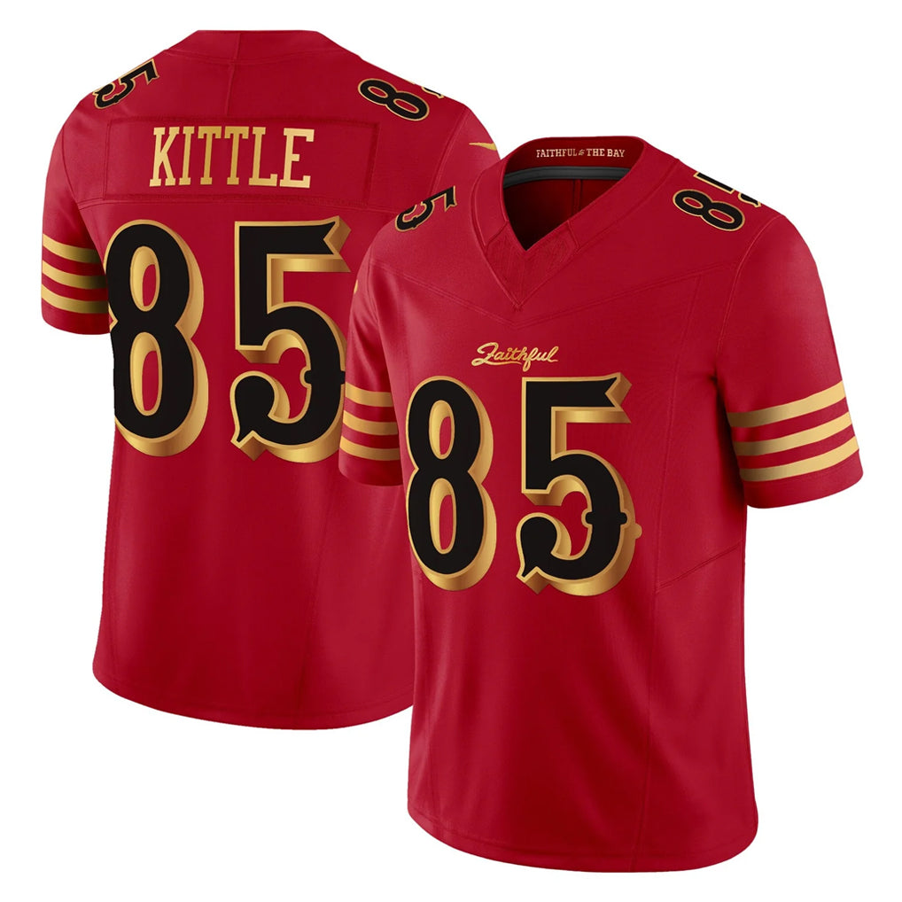 Tuec SF.49ers #85 George Kittle Player Red Rivalries Vapor Limited Home Game Stitched Jerseys