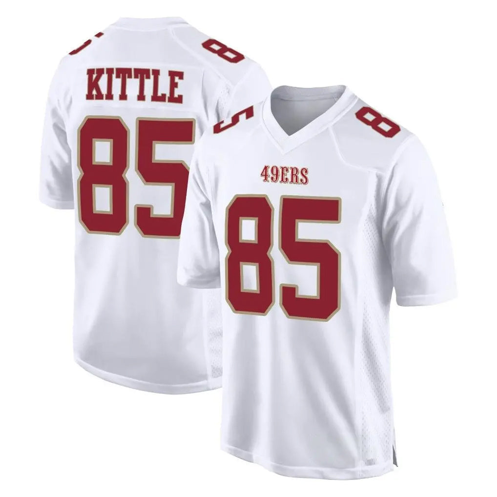 Tuec SF.49ers #85 George Kittle Player White Fashion Home Game Stitched Jerseys