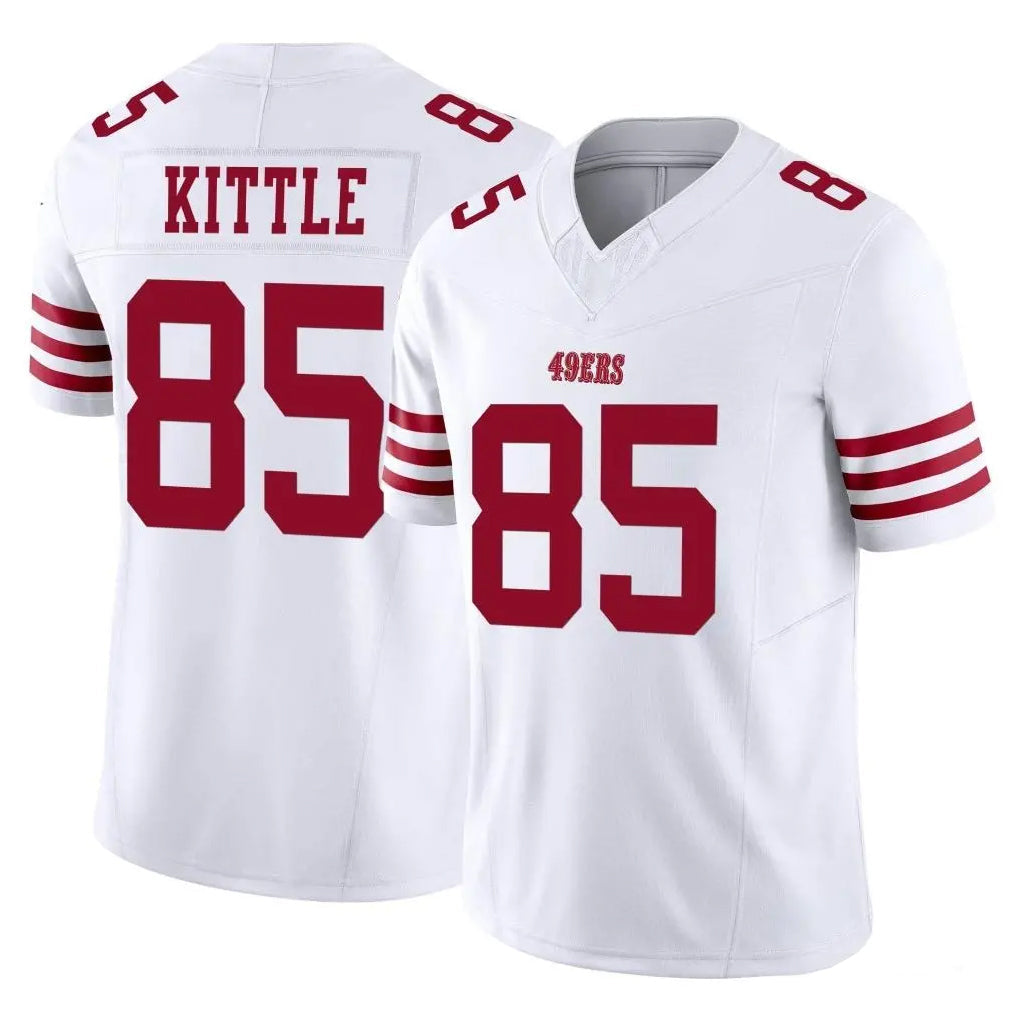 Tuec SF.49ers #85 George Kittle Player White Limited Vapor F.U.S.E. Home Game Stitched Jerseys