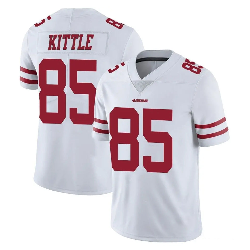 Tuec SF.49ers #85 George Kittle Player White Limited Vapor Untouchable Home Game Stitched Jerseys