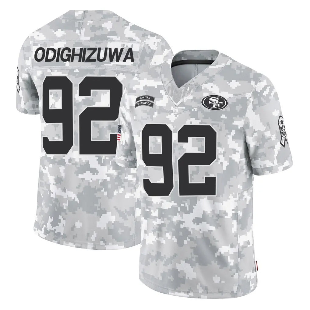 Tuec SF.49ers #92 Osa Odighizuwa Player Arctic Camo Limited Salute To Service Home Game Stitched Jerseys