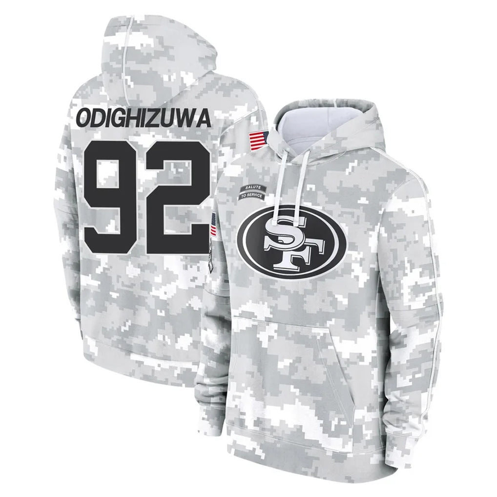 Tuec SF.49ers #92 Osa Odighizuwa Player Arctic Camo Limited Salute to Service Pullover Hoodies Game Stitched Jerseys