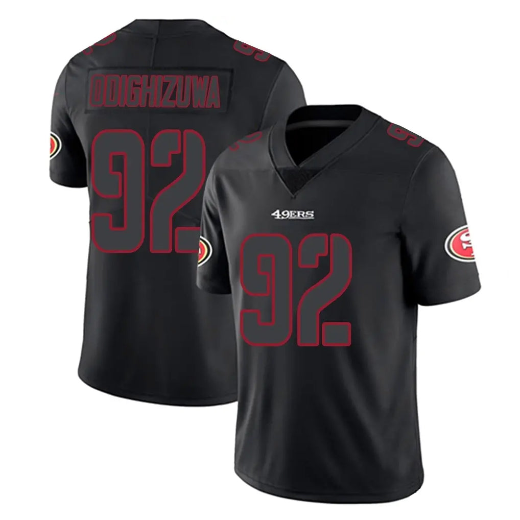 Tuec SF.49ers #92 Osa Odighizuwa Player Black Impact Limited Home Game Stitched Jerseys