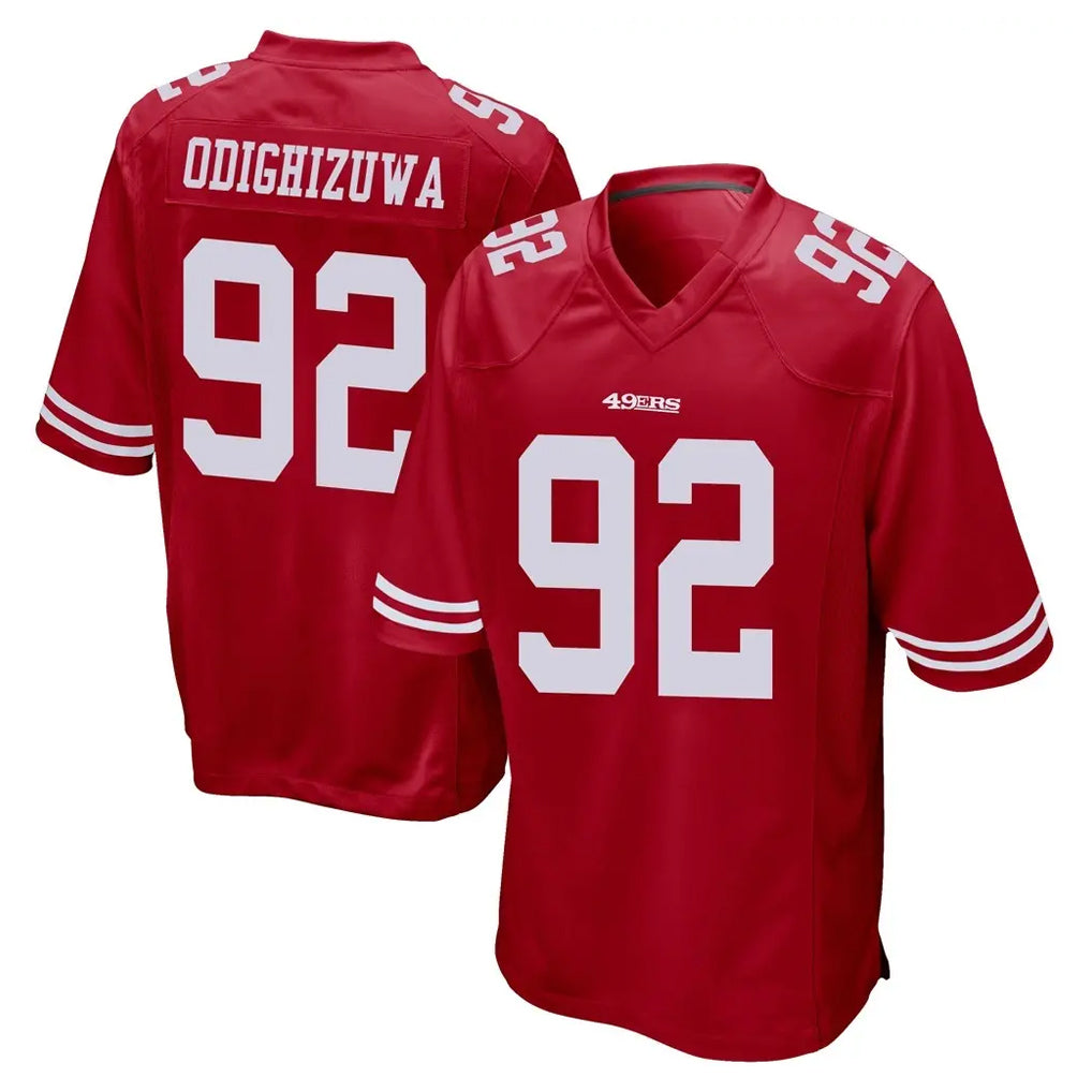 Tuec SF.49ers #92 Osa Odighizuwa Player Red Home Game Stitched Jerseys