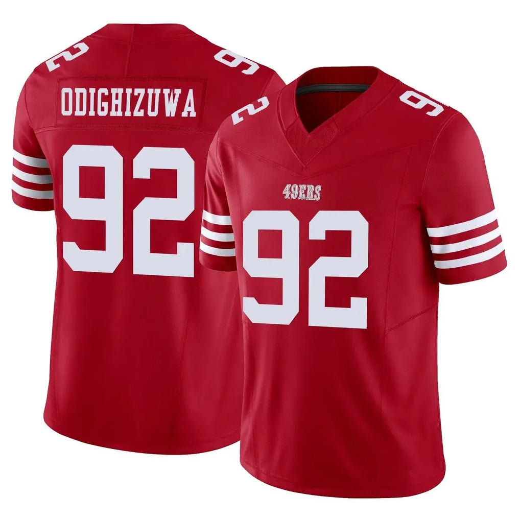 Tuec SF.49ers #92 Osa Odighizuwa Player Red Limited Vapor F.U.S.E. Home Game Stitched Jerseys