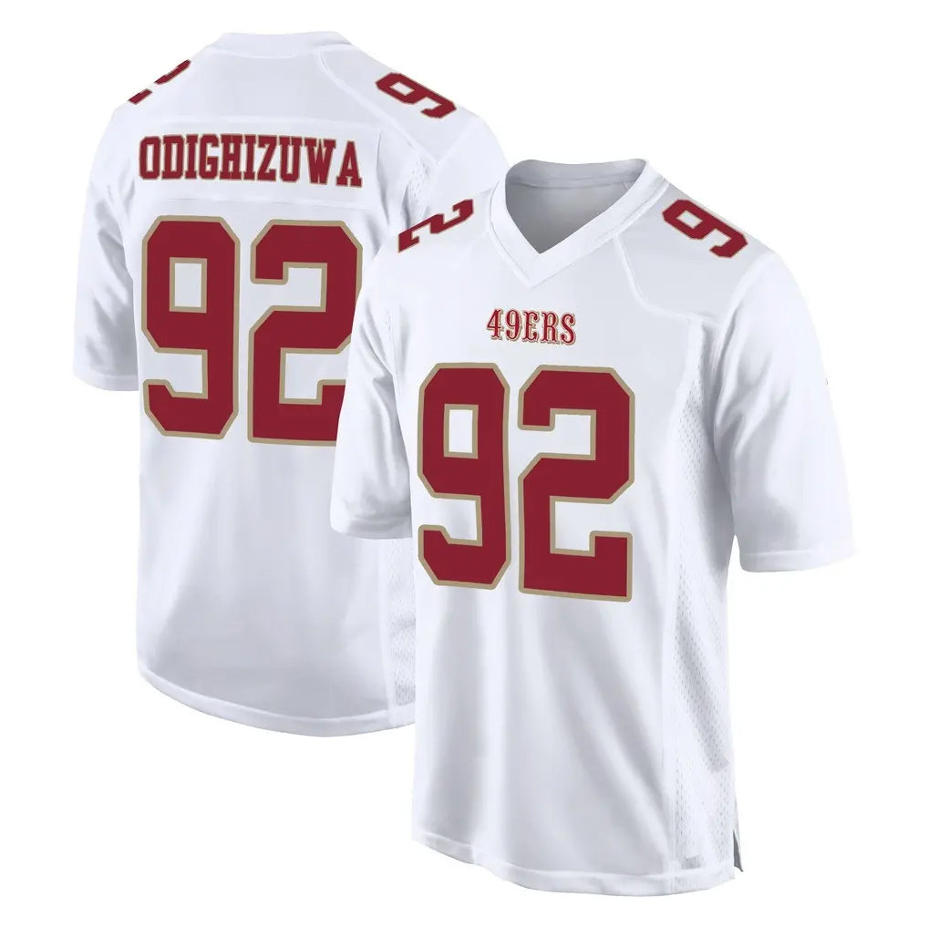 Tuec SF.49ers #92 Osa Odighizuwa Player White Fashion Home Game Stitched Jerseys
