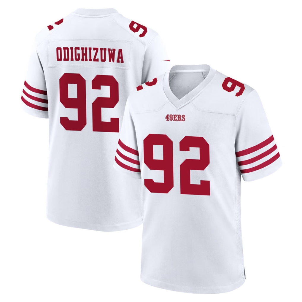 Tuec SF.49ers #92 Osa Odighizuwa Player White Game Home Stitched Jerseys