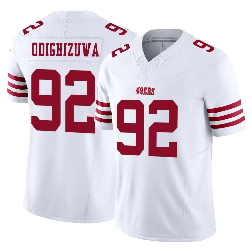 Tuec SF.49ers #92 Osa Odighizuwa Player White Limited Vapor F.U.S.E. Home Game Stitched Jerseys