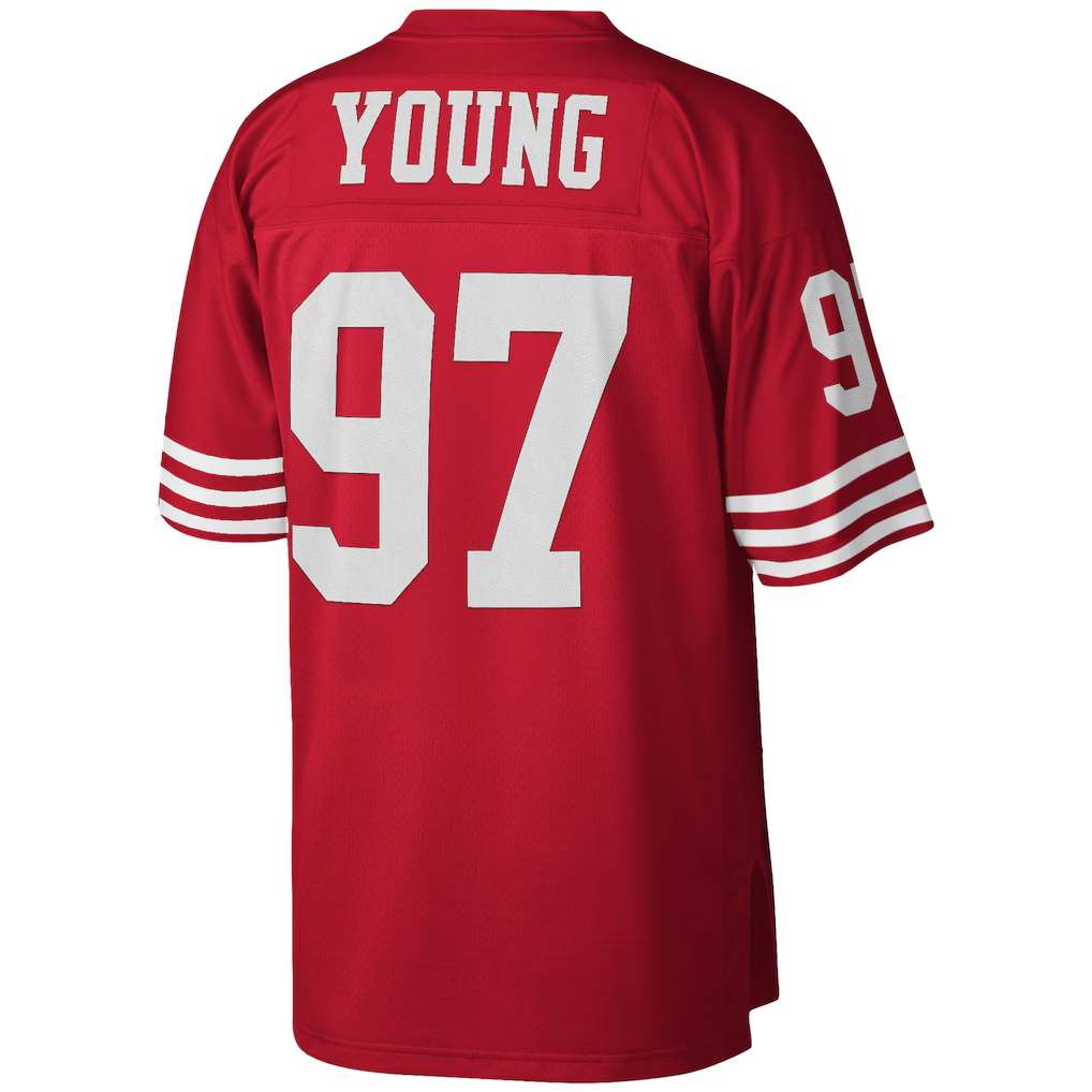 Tuec SF.49ers #97 Bryant Young Mitchell & Ness Scarlet Legacy Replica Jersey