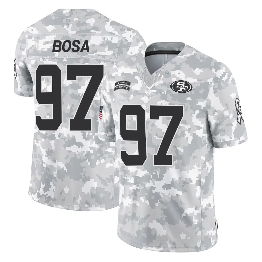 Tuec SF.49ers #97 Nick Bosa Player Arctic Camo Limited Salute To Service Home Game Stitched Jerseys