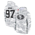 Tuec SF.49ers #97 Nick Bosa Player Arctic Camo Limited Salute to Service Pullover Hoodies Game Stitched Jerseys