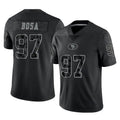 Tuec SF.49ers #97 Nick Bosa Player Black Limited Reflective Home Game Stitched Jerseys