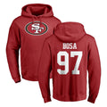 Tuec SF.49ers #97 Nick Bosa Player Red LOGO Pullover Hoodies Home Game Stitched Jerseys