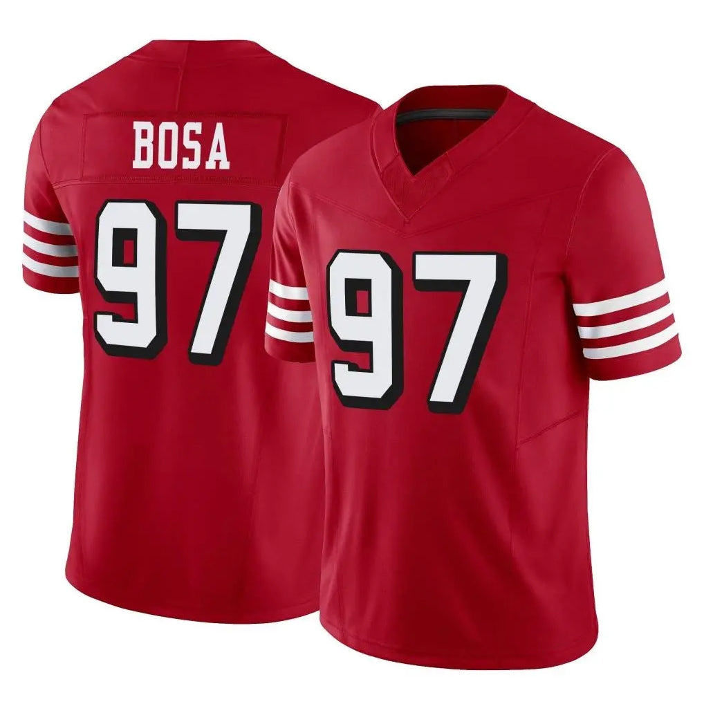Tuec SF.49ers #97 Nick Bosa Player Red Limited Alternate Vapor F.U.S.E. Home Game Stitched Jerseys