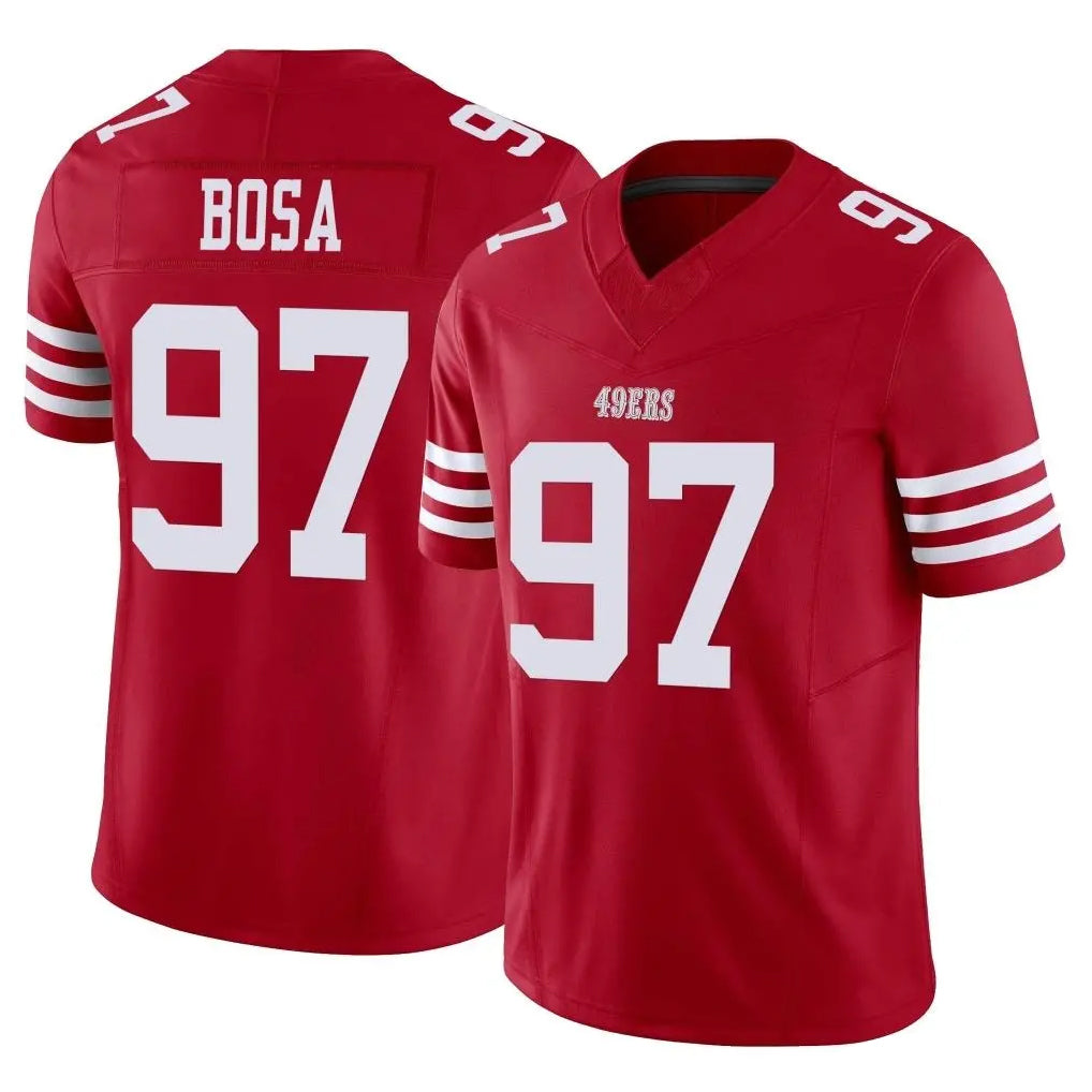 Tuec SF.49ers #97 Nick Bosa Player Red Limited Vapor F.U.S.E. Home Game Stitched Jerseys