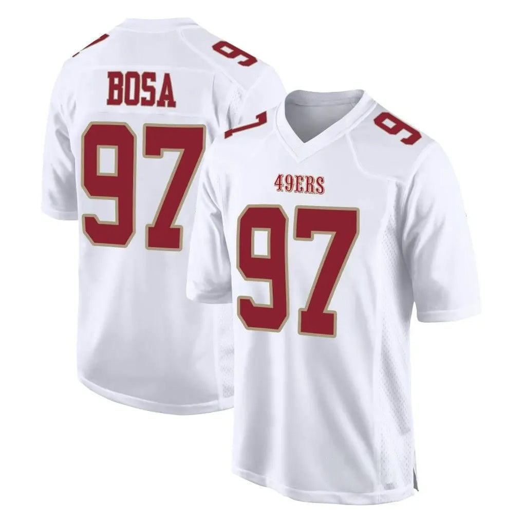 Tuec SF.49ers #97 Nick Bosa Player White Fashion Home Game Stitched Jerseys