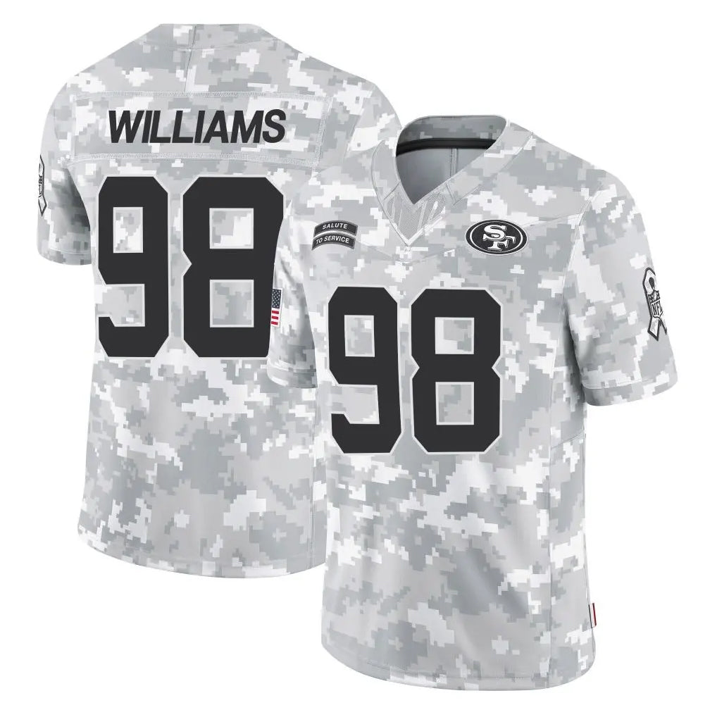 Tuec SF.49ers #98 Mykel Williams Player Arctic Camo Limited Salute To Service Home Game Stitched Jerseys