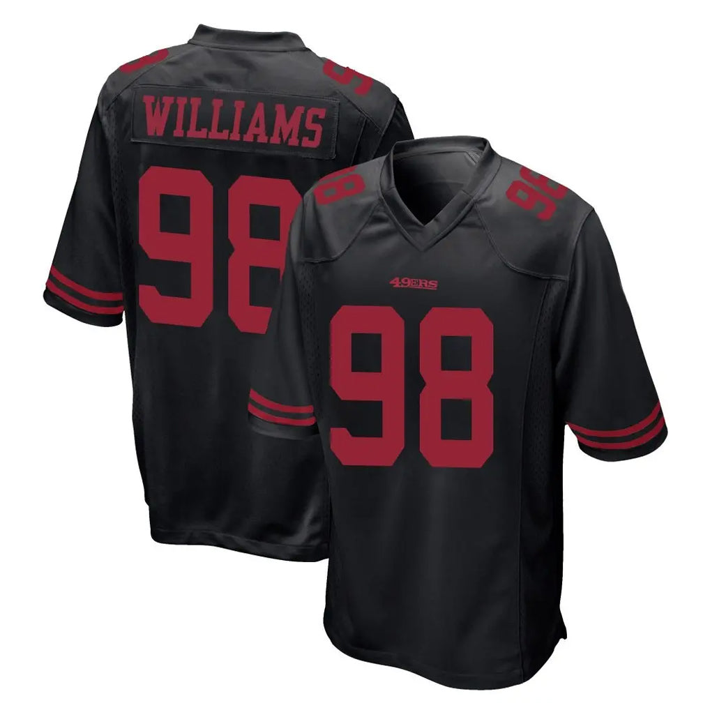 Tuec SF.49ers #98 Mykel Williams Player Black Alternate Home Game Stitched Jerseys
