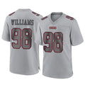 Tuec SF.49ers #98 Mykel Williams Player Gray Atmosphere Fashion Home Game Stitched Jerseys