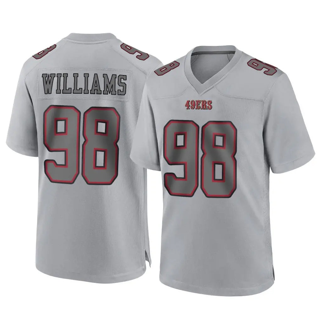 Tuec SF.49ers #98 Mykel Williams Player Gray Atmosphere Fashion Home Game Stitched Jerseys