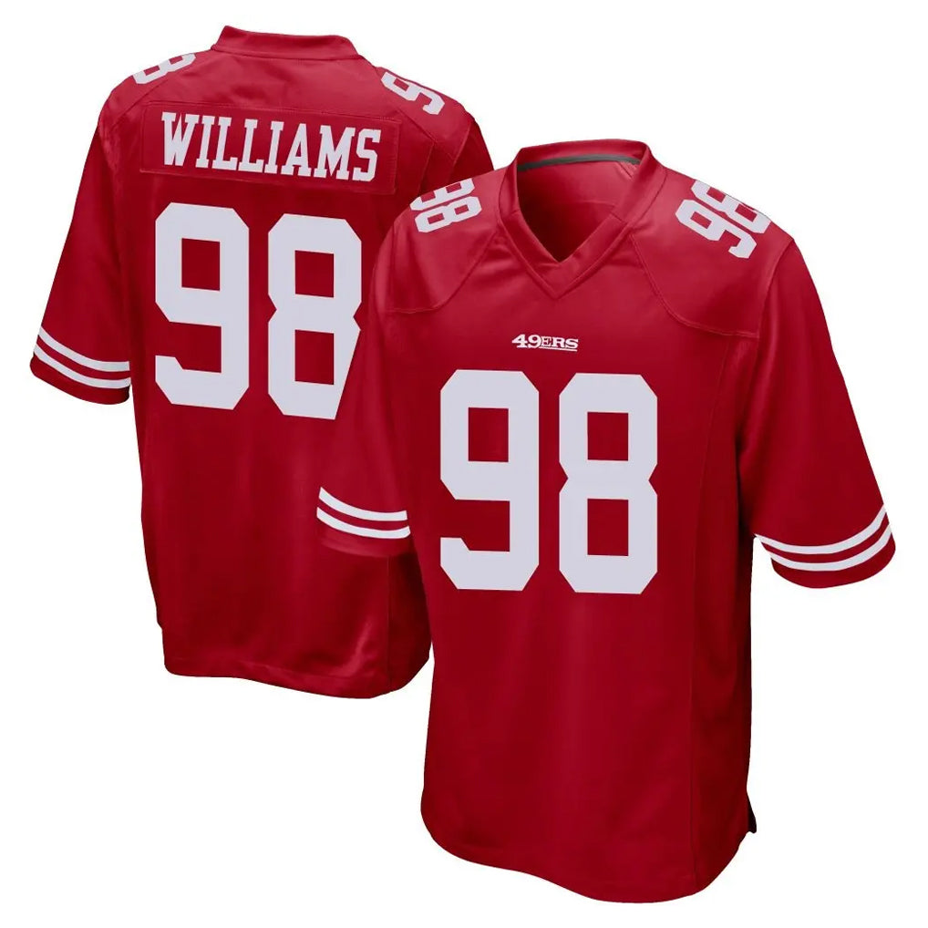 Tuec SF.49ers #98 Mykel Williams Player Red Home Game Stitched Jerseys