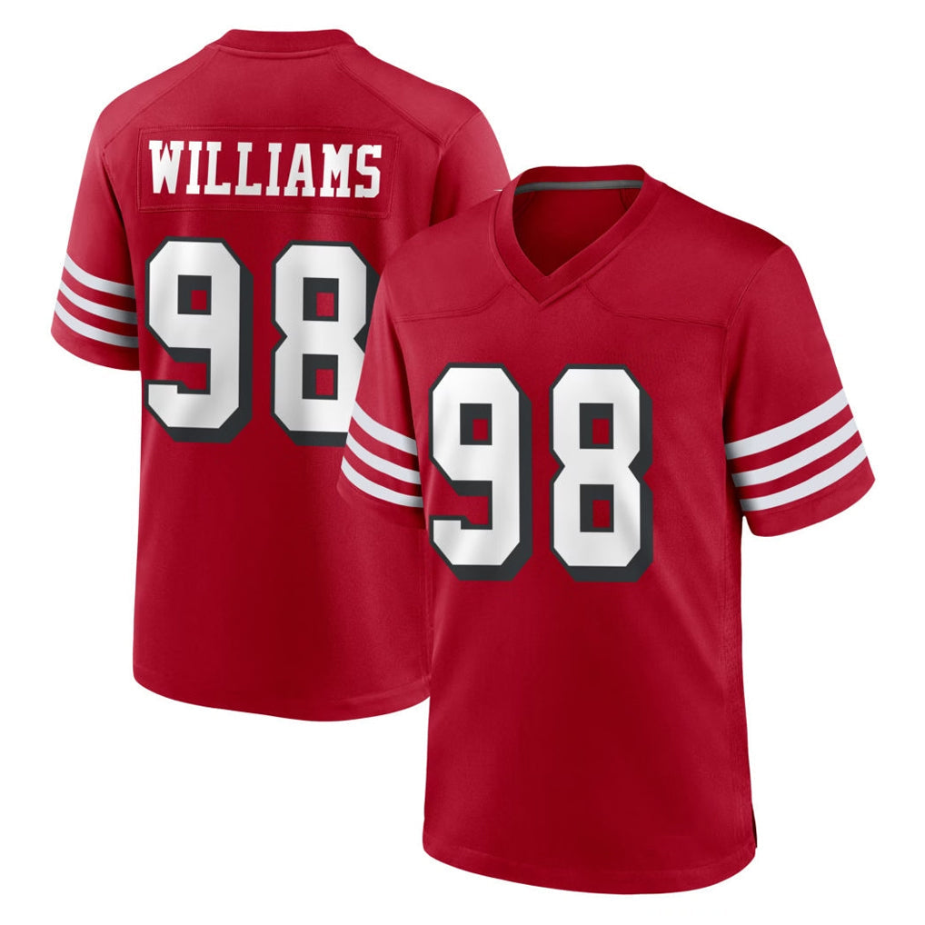 Tuec SF.49ers #98 Mykel Williams Player Red Limited Alternate Home Game Stitched Jerseys