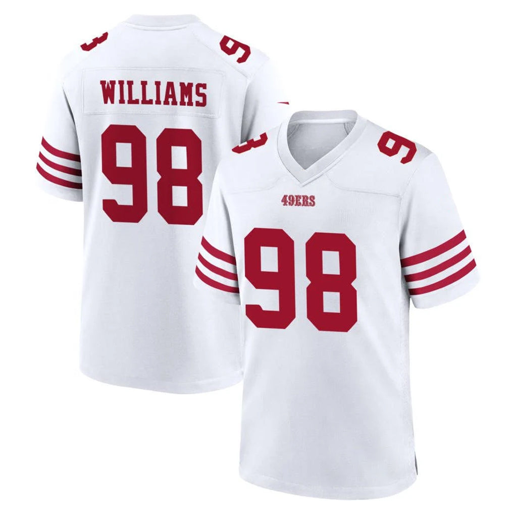 Tuec SF.49ers #98 Mykel Williams Player White Game Home Stitched Jerseys